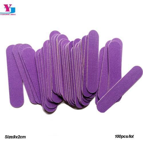 100pcs Professional Nail Files Sandpaper Buffers Slim Crescent Grit Polish Tools Disposable Cuticle Remover Callus Wholesale