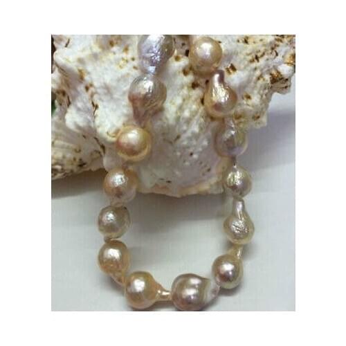 Rare 12-16mm Natural South Baroque Lavender Akoya Pearl Fashion Necklace 18"