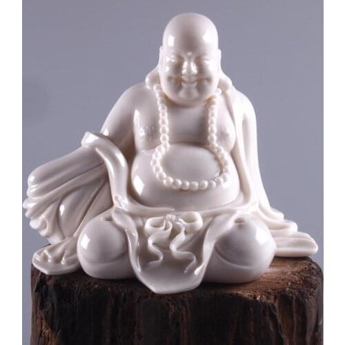 Crafts decor hand wedding cutting dies home Maitreya Buddha Dehua creative arts and crafts porcelain ceramic gifts exquisite sma