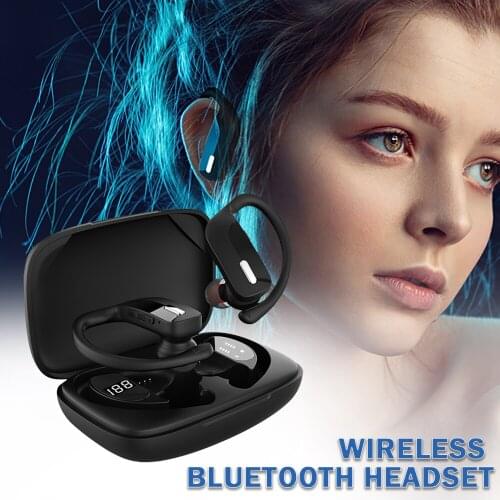 T17 TWS Wireless Bluetooth-compatible Headphones Sports Gaming Earphones with LED Display and Microphone for Iphone and Android