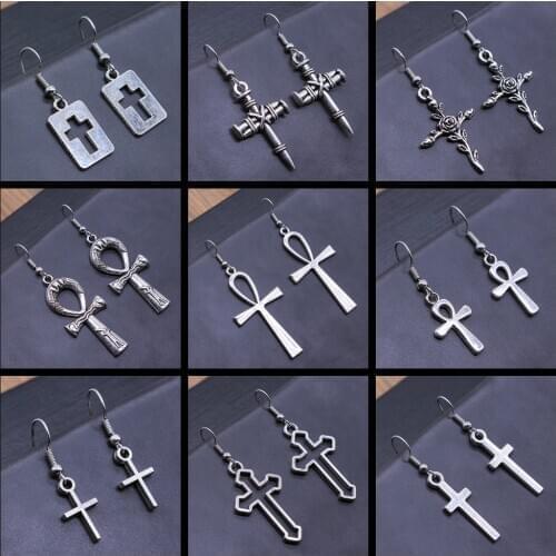 Vintage Egyptian Ankh Cross Charm Drop Earrings Fashion Handmade Design Earring Jewelry Gift For Women