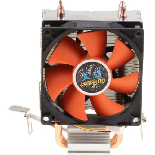 Dual-Heatpipe High Performance CPU Cooler Quiet Computer Cooling Fan w/ 3 Pin Connect Cable