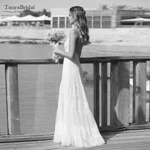 Striking Hippie Style Wedding Dresses Sexy Backless Fashion nude lining Bridal Gowns Bohemian Vestido De Noiva China DW017