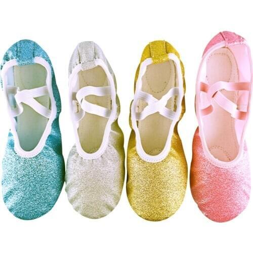 Yoga Slippers Gym Non-slip Stretch Soft ballet shoes Gold/silvery/blue Exercise Gymnastics Fitness Yoga Belly Womens Dance Shoe