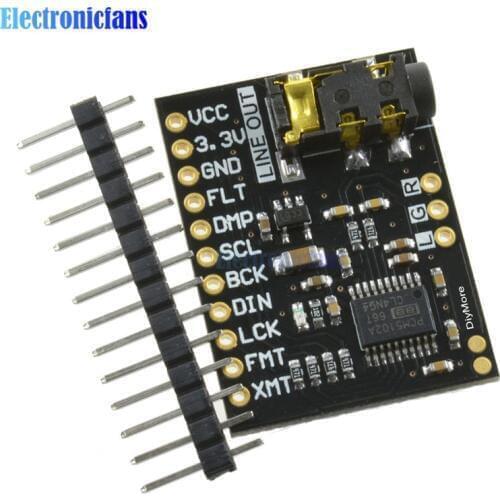 For Raspberry Pi pHAT Sound Card I2S IIC Interface Module PCM5102 Module Audio Board With Stereo Jack Beyond ES9023 PCM1794A DAC
