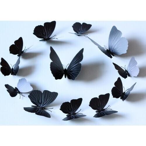 12pcs PVC 3d Butterfly wall decor cute Butterflies wall stickers art Decals home Decoration room wall art