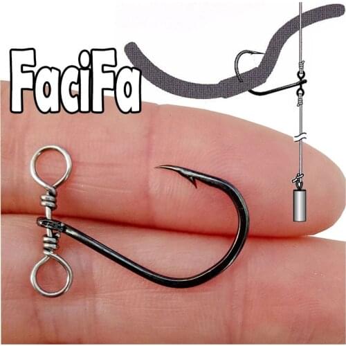 20pcs Down shot Rig Hook Drop Shot Hook Wide gap Worm Hook with Swivel Fishing Hook for Soft Worm Bass Fishing