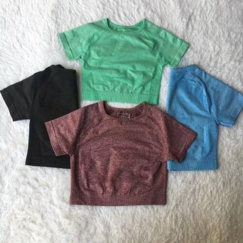 2021 Summer Seamless Yoga Shirt Ladies Fitness Short Sleeve Crop Top Fitness Top Gym Clothes Sportswear Running T-Shirt