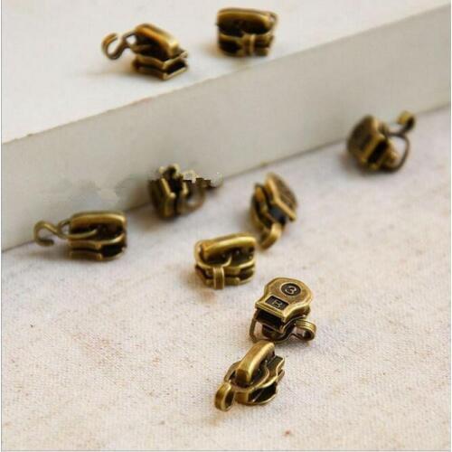 50pcs/lot 3# Zipper Sliders with Hook Copper zipper Solid Brass Zip Replace repair parts DIY Leathercraft free shipping HOT