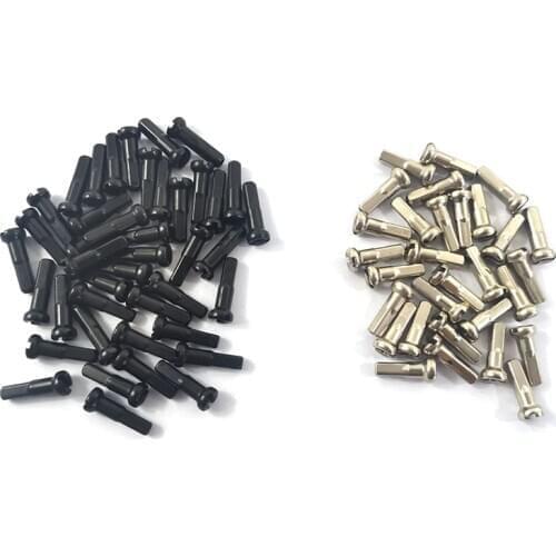 50psc/lot 14G Brass NIpples 12mm 14mm 16mm MTB road bicycle nipples black silver round bike accessories made in Taiwan