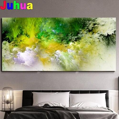 Abstract Green yellow Cloud Diamond painting Full Square Round Diamond Embroidery,Diamond Mosaic landscape Diamond patterns