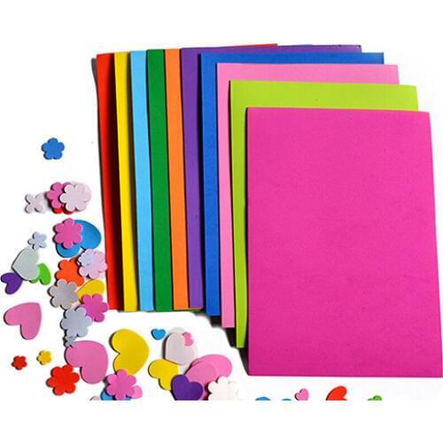 10pcs/set DIY Fold scrapbooking Paper Craft 18.5x26cm*0.1cm 10 color 16K Thick Multicolor Sponge Foam Paper