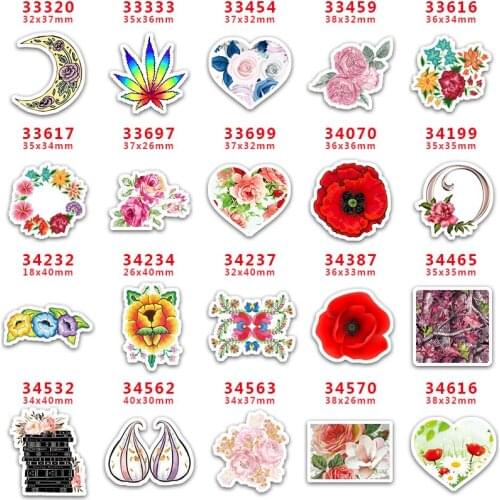 Planar Flower Patrick 30pcs/lot Acrylic Resins Printed for DIY Headband Hair Bow Decoration Accessories PR33320