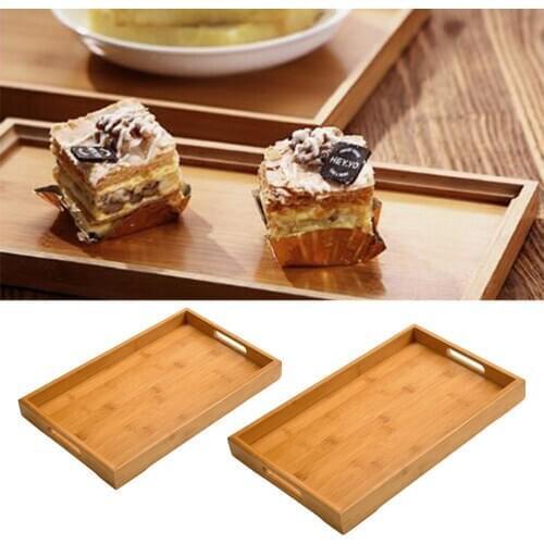 Wood Serving Tray Fruit Snack Plate Tea Food Server Dish Water Drink Platter