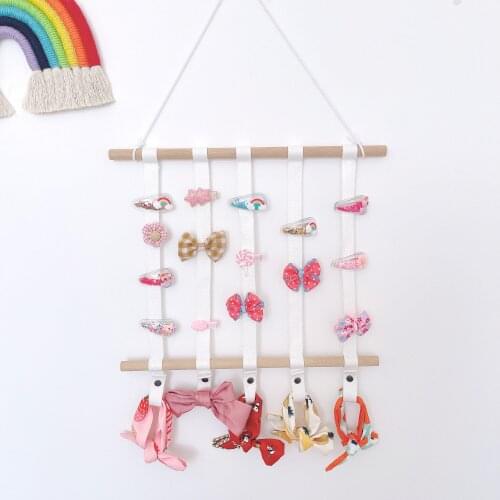 Women Girls Hair Bows Clip Holder Nordic Style Wall Hanging Storage Belt Barrette Hairband Organizer Hair Accessories Holder