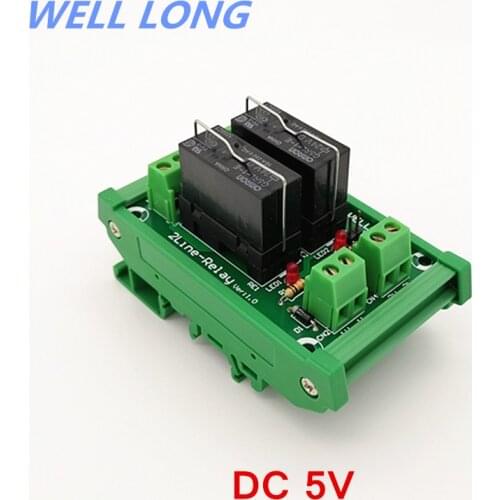 DIN Rail Mount 2 Channel SPDT 16A Power Relay Interface Module,OMRON G5RL-1-E 5VDC Relay