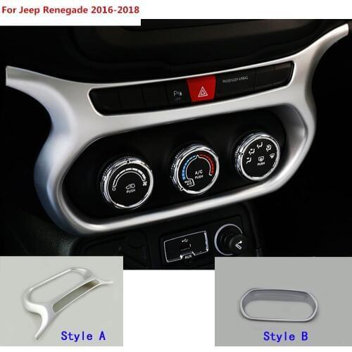 For Jeep Renegade 2016 2017 2018 car ABS silver Air Condition volume temperatur Button Control outlet stwich Trim frame lamp