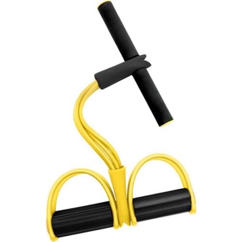 4 Tubes Strong Fitness Sit- Up Resistance Bands Latex Pedal Yoga Gear Leg Pull Pedal Exerciser for Women Girl Lady