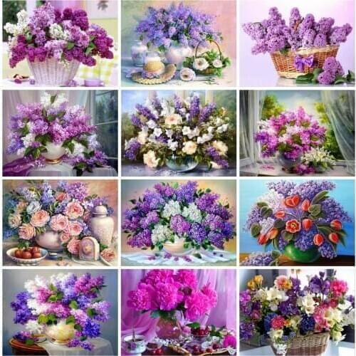 Flowers Picture Diamond Painting DIY 5D Cross Stitch Full Square/Round Diamond Embroidery Mosaic Home Decoration