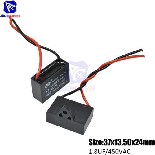 Diymore CBB61 AC 450V 1.8μF±5% Capacitance 50/60Hz 2 Wires Running Capacitor for Air Conditioner Fan Motor