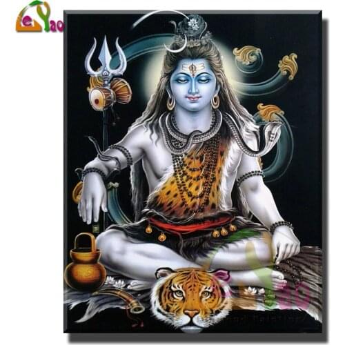 Maranatha Lord Shiva with Moon Shiva 5D Diamond Embroidery Full Square Drill Diamond Painting Picture Of Rhinestones Home Decor