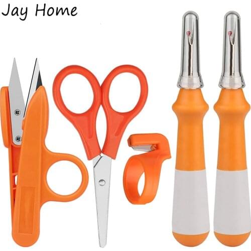 4pcs Sewing Stitch Thread Remover Sets Seam Ripper & Thread Snips Scissors & Finger Cutter for Sewing Quilting Crafting