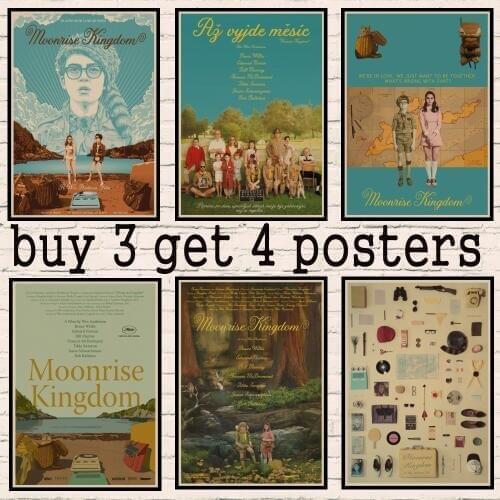 Moonrise Kingdom Movie kraft poster wall stickers Home Decor Bar Cafe Disegno core Decorativo buy 3 get 4