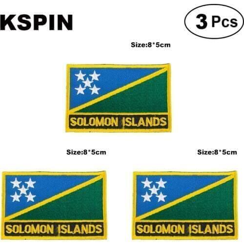 Solomon Islands Rectangular Shape Flag patches embroidered flag patches national flag patches for clothing DIY Decoration