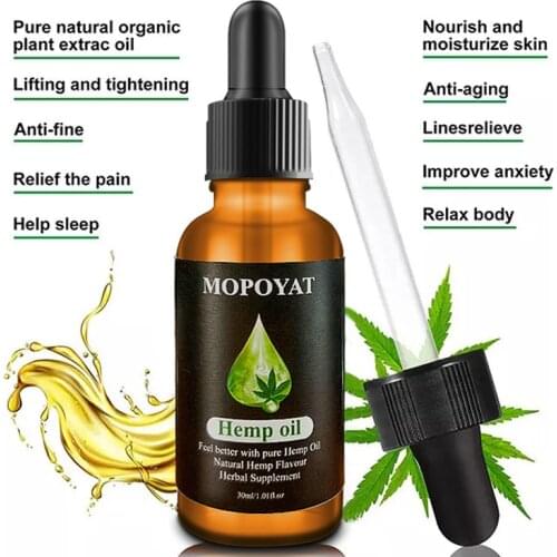 30ml Natural Organic Hemp Seed Oil Essential Oil Extract Anxiety Stress Relief Improve Sleep Soothing Fatigue Body Massage Oil