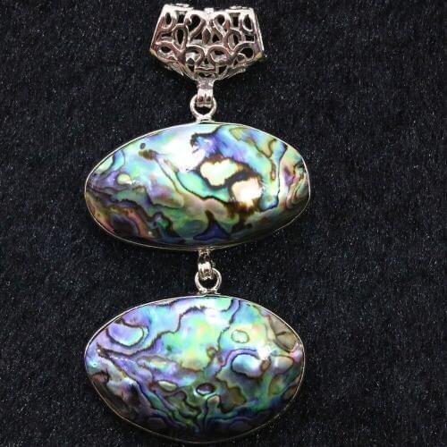 Natural blue abalone newly shell 18x33mm 20x33mm double side pendant high quality jewelry making B1129