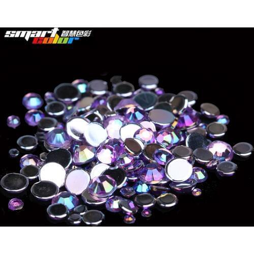 Newest Fashion Many Sizes Light Purple AB Color Acrylic Rhinestones Shoes Clothing Decorations Sparkling Nail Art Decorations