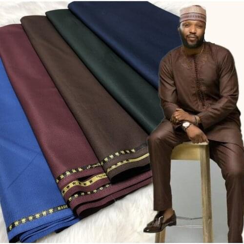 NEW 2021 Best Quality Cashmere Atiku Duabi Fabric For Men Sewing Shirt Soft sleeveless garment Material 5Yards