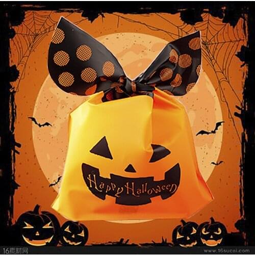 2021 New Halloween Cute Pumpkin Ghost Bow Candy Bag Trick or Treat Candy Box Kids Favor Snack Box Happy Halloween Party Decor