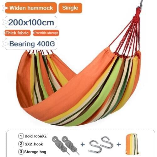 Single Double Hammock Hamaca Flyknit Hamak Travel Camping Swing Canvas Stripe Hang Bed Hammock Red, Blue 280 x 80cm