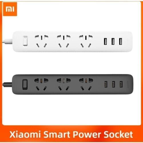 Original Xiaomi Smart Power Socket Strip Mi Smart Home Electronics Charging 3 USB 2.0 Interface 3 Standard Plug Extension Socket