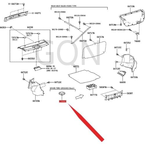 Spare tire cushion 2014-Toy ota COR OL LA spare tire frame upper hinge cushion, trunk gasket, rear door cushion rubber block