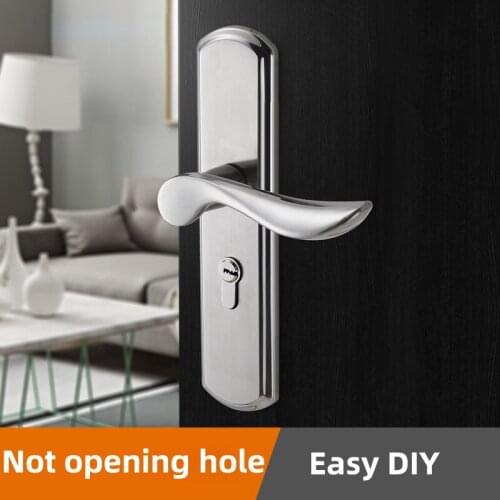 Adjustable Distance Installation Door Lock Stainless Steel Lock for Bedroom Bathroom Replace Old Lock No Modifing or Open Hole