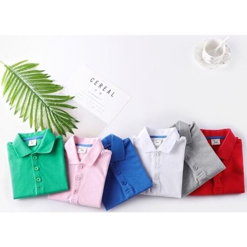 Boys Polo Shirt Brand girls Solid Color Polo Shirts 2019 Kids Lapel Casual Cotton Short Sleeve Polos Boy Summer Clothes 2-11y