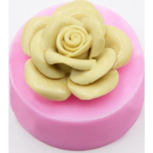 Pink and Round Little Rose Flower Shape Cake Decorating Silicone Mold Chocolate Candy Sugarcraft Soap Tools DIY Baking Cake Mold