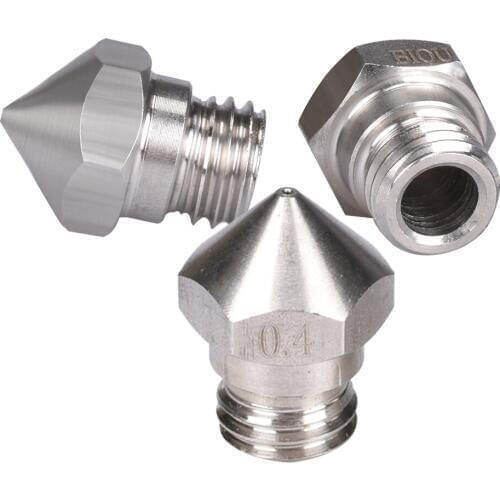 10PCS MK10 Stainless Steel Nozzle 0.2/0.3/0.4/0.5/0.6/0.8mm For MK10 Extruder 1.75mm Filament Screw Thread M7 For Reprap Hotend