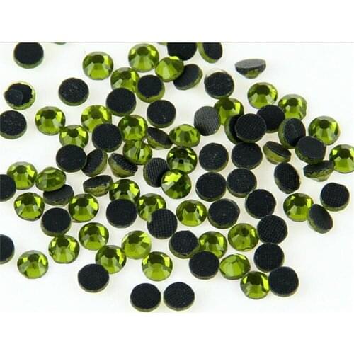 SS6 SS10 SS16 144PCS Olive Color DMC Crystal Rhinestones DIY Loose Glue HotFix Crystal Rhinestone Iron-on For Garment Decoration