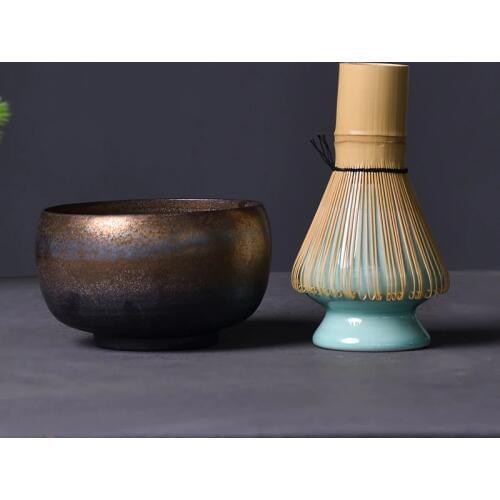 LUWU traditional matcha sets natural bamboo matcha whisk ceremic matcha bowl whisk holder japanese style tea sets