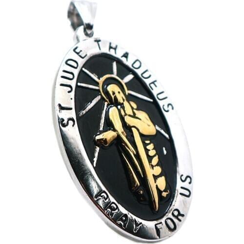 Unisex 316L Stainless Steel ST. JUDE THADDEUS PRAY FOR US Pendant