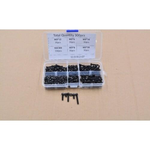3d printer screws 300pcs high strength alloy steel DIN912 M3 12.9 class hexagon socket head cap 304 stainless
