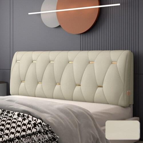 All Inclusive Headboard Cover with Padding Luxury Solid Headboard Pillow Velvet Bed Beside Cushion Removable Washable Home Decor
