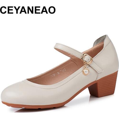 CEYANEAO2019new summer genuine leather womens sandals hollow Rome shoes soft nurse Single shoes fashion brand shoes womenE1960