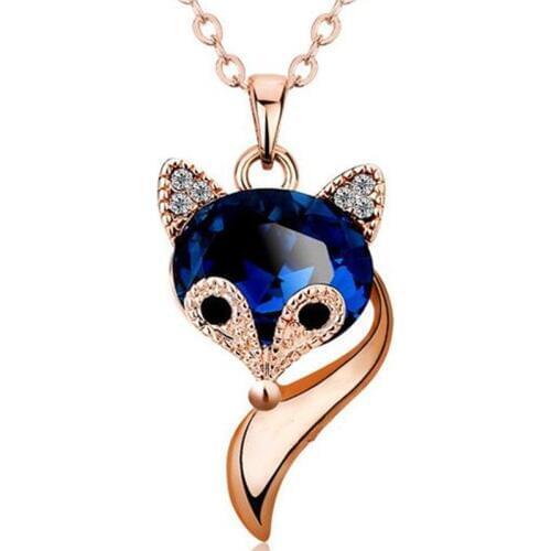 LUKENI Top Quality Girls Silver 925 Choker Necklace For Women Accessories Charm Rose Gold Fox Pendant Necklace Female Bijou