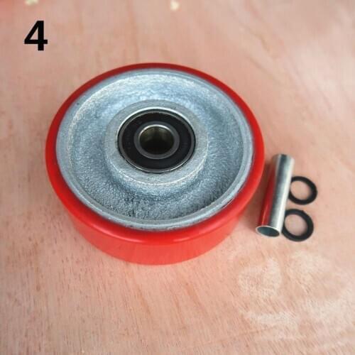 4 Inch Caster Medium Sized Pu Iron Core Red Single Wheel Wear Resistant Flat Driver Cart