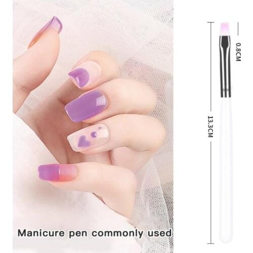 1Pc High Quality PVC Material Nail Brush Pink Short Handle Nail Art Brush Manicure Line Drawing Pen UV Gel Brushes Manicure Tool