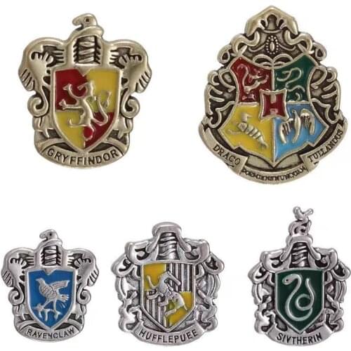 1pc Harri School Badge potter Pins Brooch Magic school Brooches Chestpin Cosplay Prop gift toy for kids fans birthday party gift
